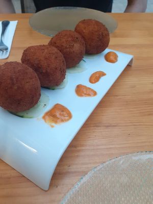 Vegan croquettes... amazing! at Restaurante Vegano Tierra Madre in Valencia