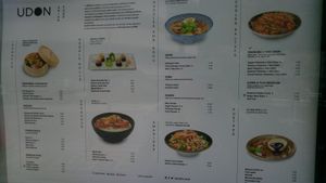 Menu at UDON in Escaldes-engordany