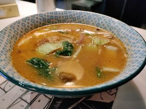 Ramen with mushrooms and heura at UDON in Escaldes-engordany