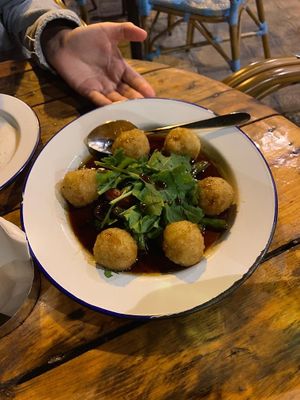 Fried rice balls at Pergamon Restaurant in Jerusalem