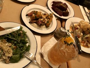 Several small plates  at Pergamon Restaurant in Jerusalem