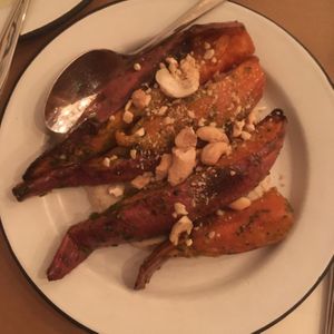 Roasted sweet potato  at Pergamon Restaurant in Jerusalem