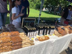 Almonds and oil  at EcoLocal Farmers' Market in Chisinau