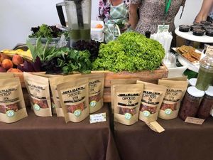 Raw snacks at EcoLocal Farmers' Market in Chisinau