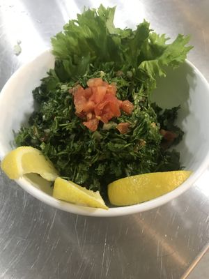 Delicious tabouleh at Beirut Cafe in Tbilisi