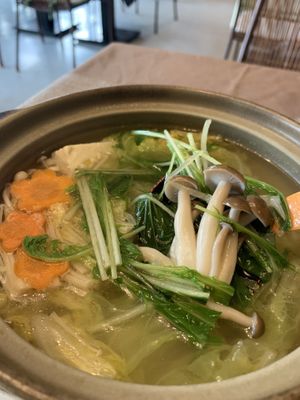 Veggie hot pot at Peace Kawaguchiko in Yamanashi