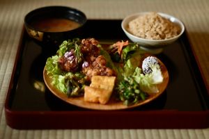 One day lunch during the retreat at Dana Village in Nishiaizu