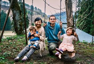 Owner family (now plus 1 more baby!) at Dana Village in Nishiaizu
