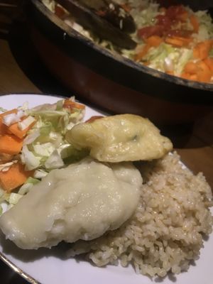 Vegan Gyoza( dumpling!!) at Dana Village in Nishiaizu