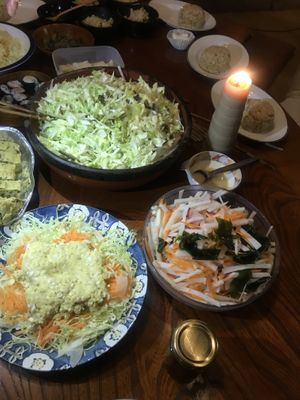 lots of Salads... at Dana Village in Nishiaizu