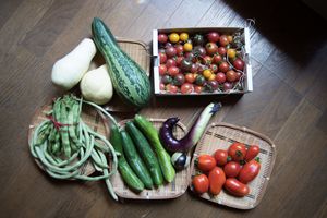 Vegetables set are on sale, or we use for our guests who  stays with us at Dana Village. If you want, you can also try the farming with us! at Dana Village in Nishiaizu