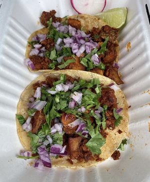 Chorizo + Potato Tacos at Vegan Veganos - Food Truck in San Jose