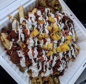 Al Pastor VV Fries at Vegan Veganos - Food Truck in San Jose