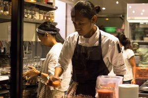 Sous Chef Okkie in action at Terra in 