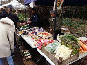 Stall at Severndroog Castle monthly Producers Market; they were also at the Charlton House market. at The Village Green Grocers in South East London