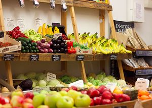 Shop frontside. at The Village Green Grocers in South East London