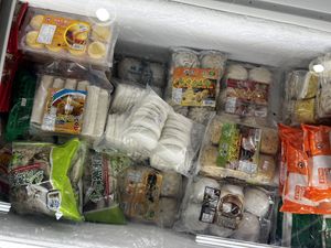 Vegetarian frozen selections at Woodlands North Plaza - Vegetable Stall in North Singapore