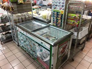 Frozen vegetarian mock meat at Noodle Stall in North Singapore
