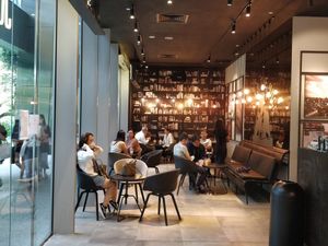 Restaurant interior at Joe & The Juice in Central Singapore