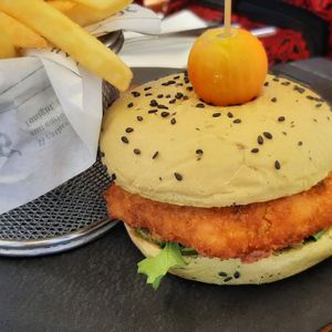 Sweet Potato Quinoa Burger at Seashells Healthy Living in Limassol