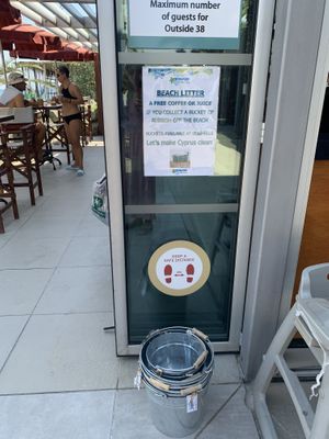 Sweet little beach rubbish incentive  at Seashells Healthy Living in Limassol