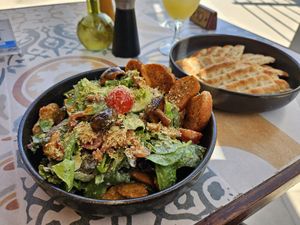 Caesar salad at Seashells Healthy Living in Limassol
