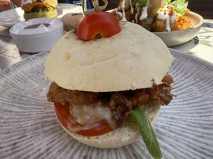Pulled ‘pork’ boa bun   at Seashells Healthy Living in Limassol