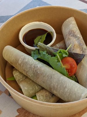 Hoisin “Duck” Pancake wraps at Seashells Healthy Living in Limassol