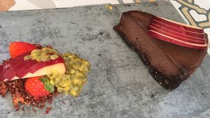 Chocolate cake at Seashells Healthy Living in Limassol