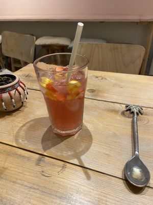 Homemade ice-tea: quite nice, but a bit too sweet  at Loua Juicebar in Utrecht