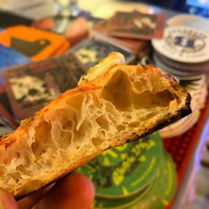 Pizza Al Taglio style crispy under and soft inside at Vicolo1 in Ho Chi Minh City