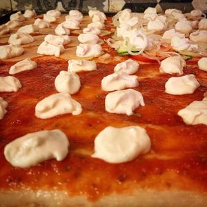 Closeups of a vegan dream pizza with soy cheese and mix veggies  at Vicolo1 in Ho Chi Minh City