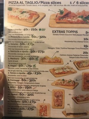 Menu  at Vicolo1 in Ho Chi Minh City