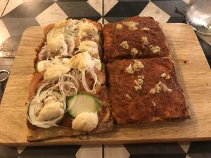 1 slice vegan cheese tomato onion courgette other marinara  at Vicolo1 in Ho Chi Minh City