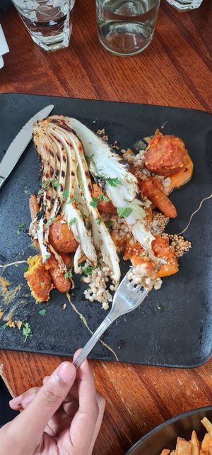 The falafels look different, no humus but yummy cabbage and carrots at Narfeyrarstofa in Stykkisholmur