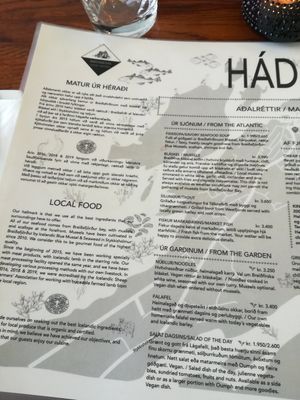 The lunch menu at Narfeyrarstofa in Stykkisholmur