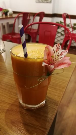 Carrot juice at Bolivian Green Kitchen in La Paz