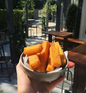 Delicious polenta fries at The Bicycle Thief in Christchurch