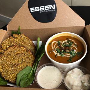 Dinner Special Falafel with Moroccan Soup.  at Essen Kitchen in Cincinnati