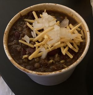Cincy-style bean chili (with cinnamon!)  at Essen Kitchen in Cincinnati