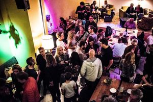 Nice crowd at Grand Cafe Utopie in The Hague