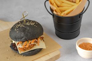 Fish Burger at Simply Leafy in Penang