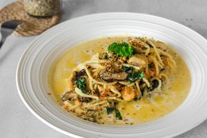 Cashew Basil Spaghetti at Simply Leafy in Penang