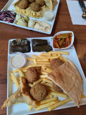 Falafel option with fries at Paradis du Liban in Norrkoping