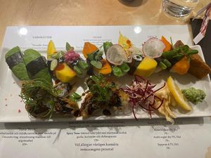 14 pieces vegan sushis  at Tokyo Diner in Stockholm