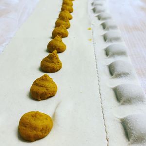 Ravioli di zucca at Antica Casa Rava in Alessandria