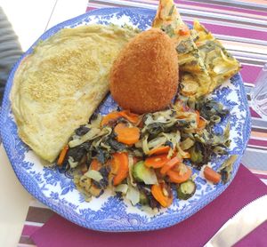 Crespelle, frittata con farina di ceci, arancino con carciofi 🤤🤤🤤 at Antica Casa Rava in Alessandria