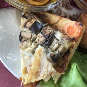 Farinata with vegetables   at Antica Casa Rava in Alessandria