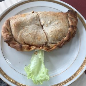 Panzerotto filled with tomatoes and vegan cheese  at Antica Casa Rava in Alessandria