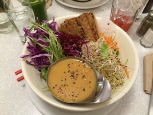 dragon bowl with tempeh at Aux Vivres - St Laurent in Montreal